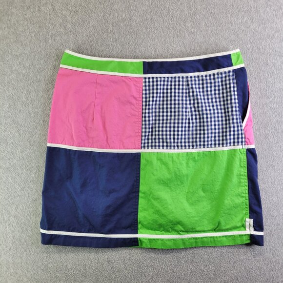 Lilly Pulitzer Skirt Womens 10 Pink Blue Green Colorblock Vintage Golf Resort - Picture 12 of 12